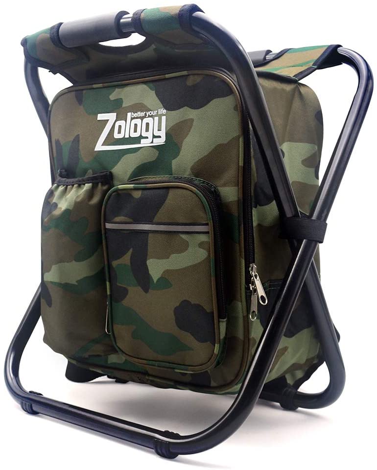 Silla Plegable con Mochila de Camuflaje