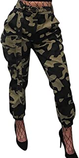 Pantalones Mujer de Camuflaje con Cinturón